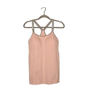 CACIQUE $59 Light Pink Stretch Nursing Cami Tank Padded Chest Maternity 22/24